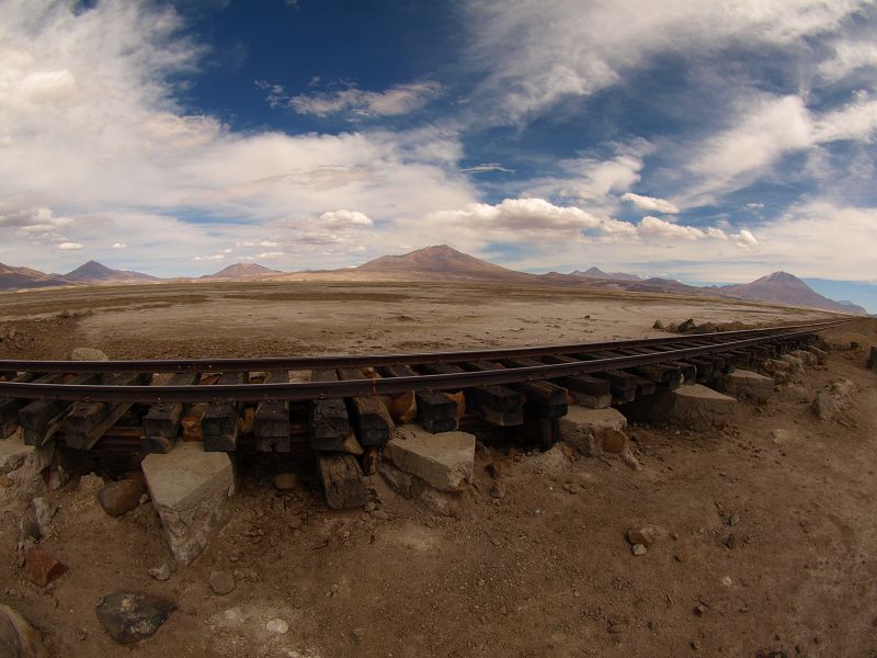 Eduardo Avaroa National Reserve of Andean Fauna eisenbahn nach Chile 