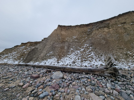 Wanderung Niendorf TraveMünde am vereisten Strand entlang