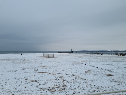 Wanderung Niendorf TraveMünde am vereisten Strand entlang