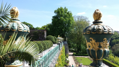 Weilburg an der Lahn Schifftunnel Schloss Kettenbrücke Rollschiff  Kanu Eisenbahn