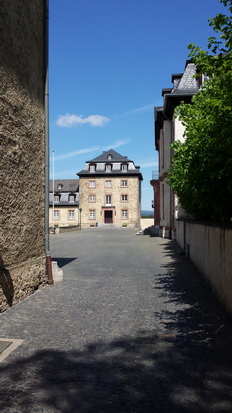 Weilburg an der Lahn Schifftunnel Schloss Kettenbrücke Rollschiff  Kanu Eisenbahn