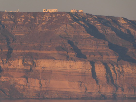 Santorin Nea Kameni Einfahrt in die Caldera Akrotiri 