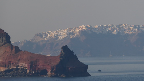 Santorin Nea Kameni Santorin Nea Kameni Ausfahrt aus der Caldera