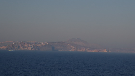 Santorin Nea Kameni Santorin Nea Kameni Ausfahrt aus der Caldera