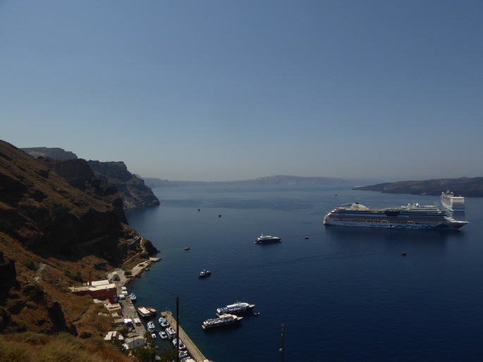 Santorini Santorin Santorin Seilbahn Aufstieg Eselweg 