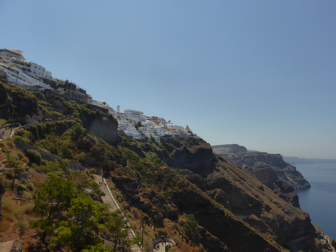 Santorini Santorin Santorin Seilbahn Aufstieg Eselweg 